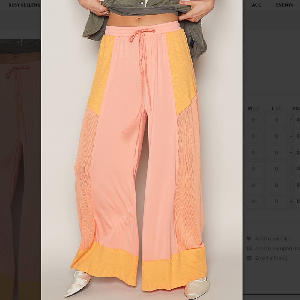 POL “ Oslo “ POL Wide Leg Pant in Jersey and Rib Mix SR25